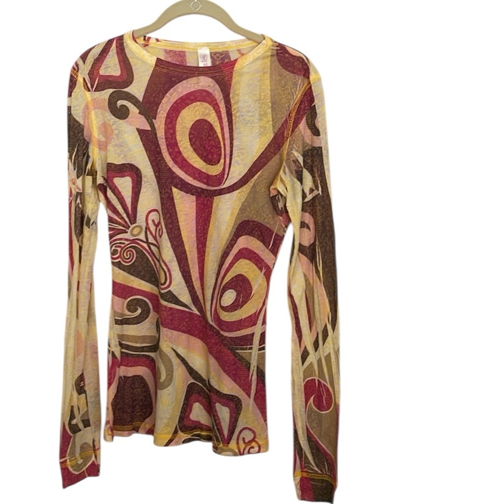 Vintage 90’s American Twist abstract long sleeve top made in USA